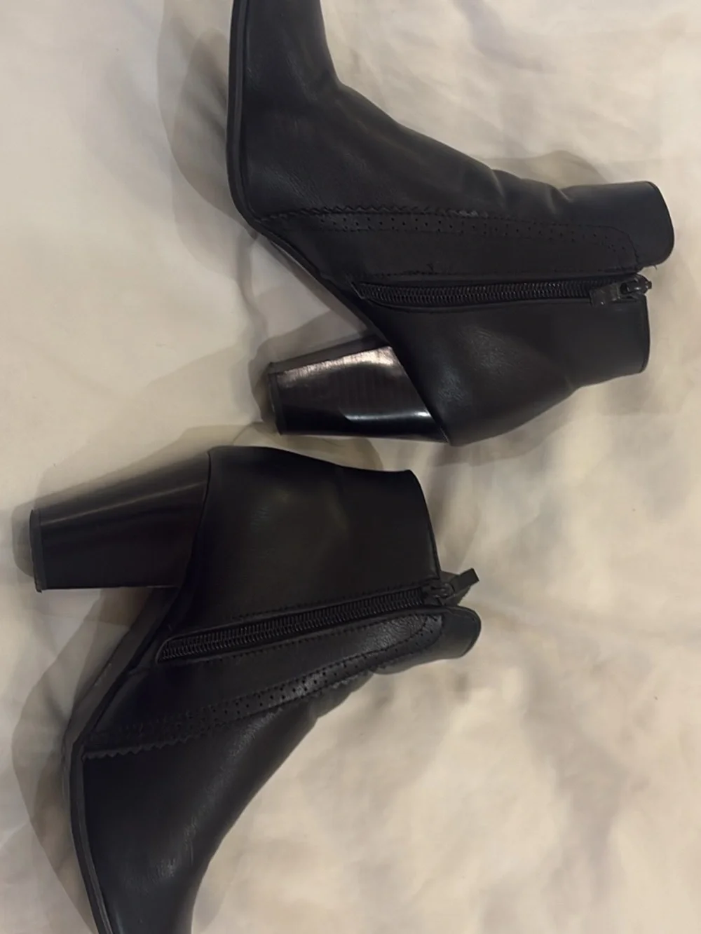 Black Ankle Booties with Side Zip - Women